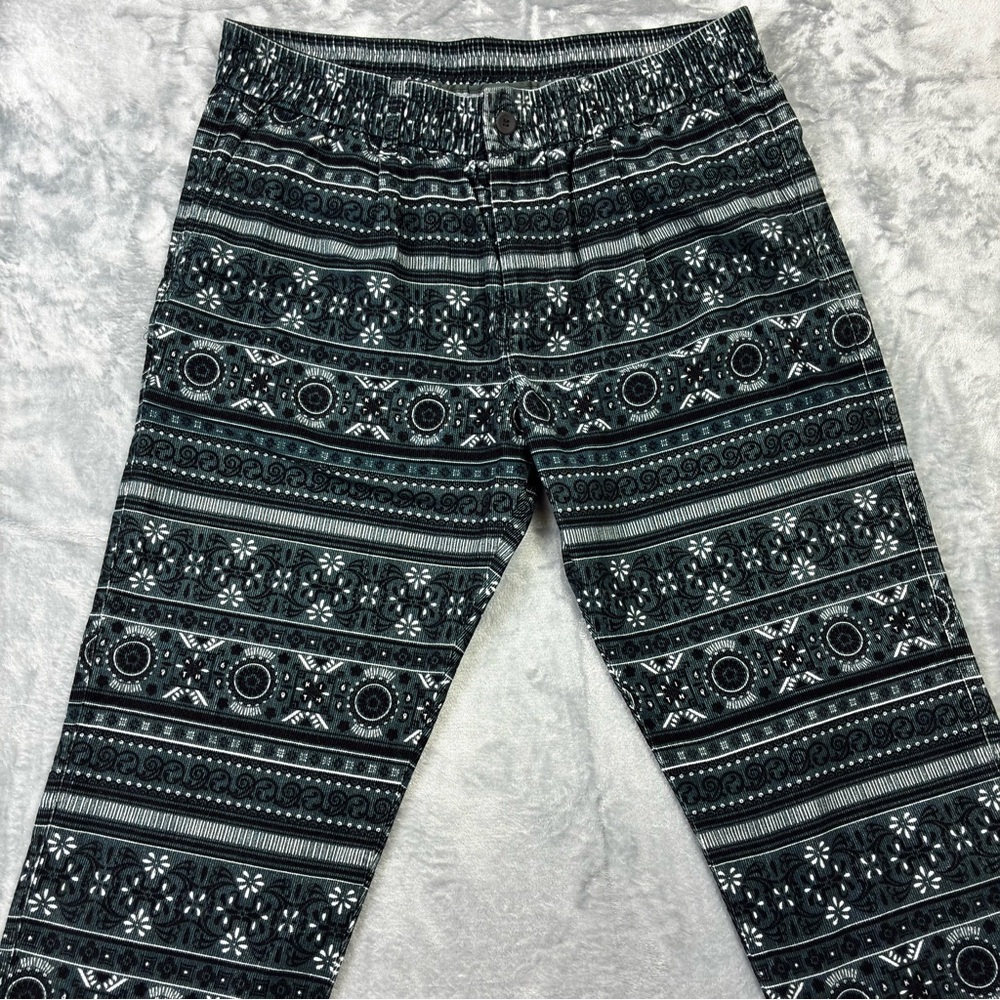 Kith Corduroy Bedford Pant Stadium Mens Size XL 36x29 Green Aztec Print KH6512